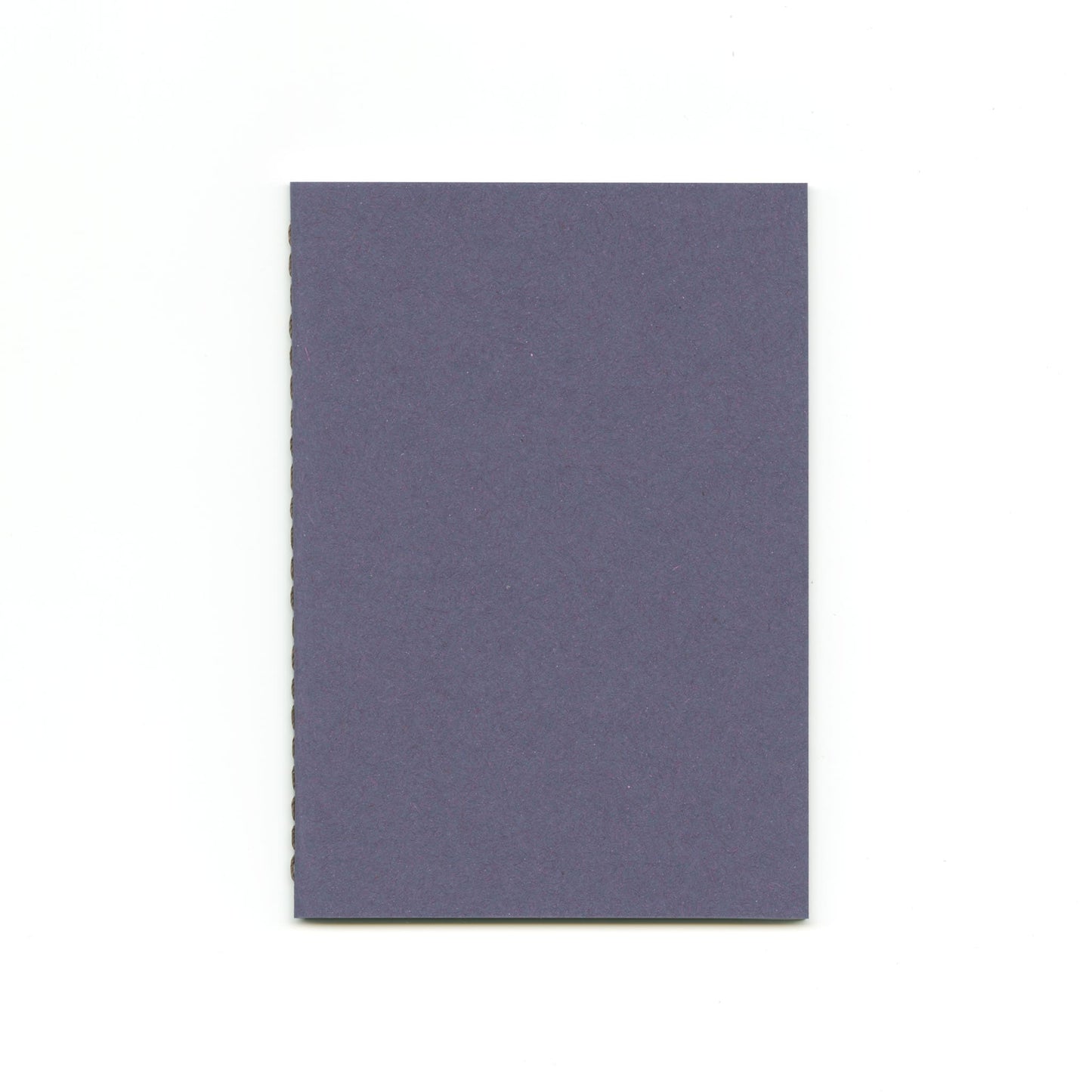 Purple notebook with stitched spine.