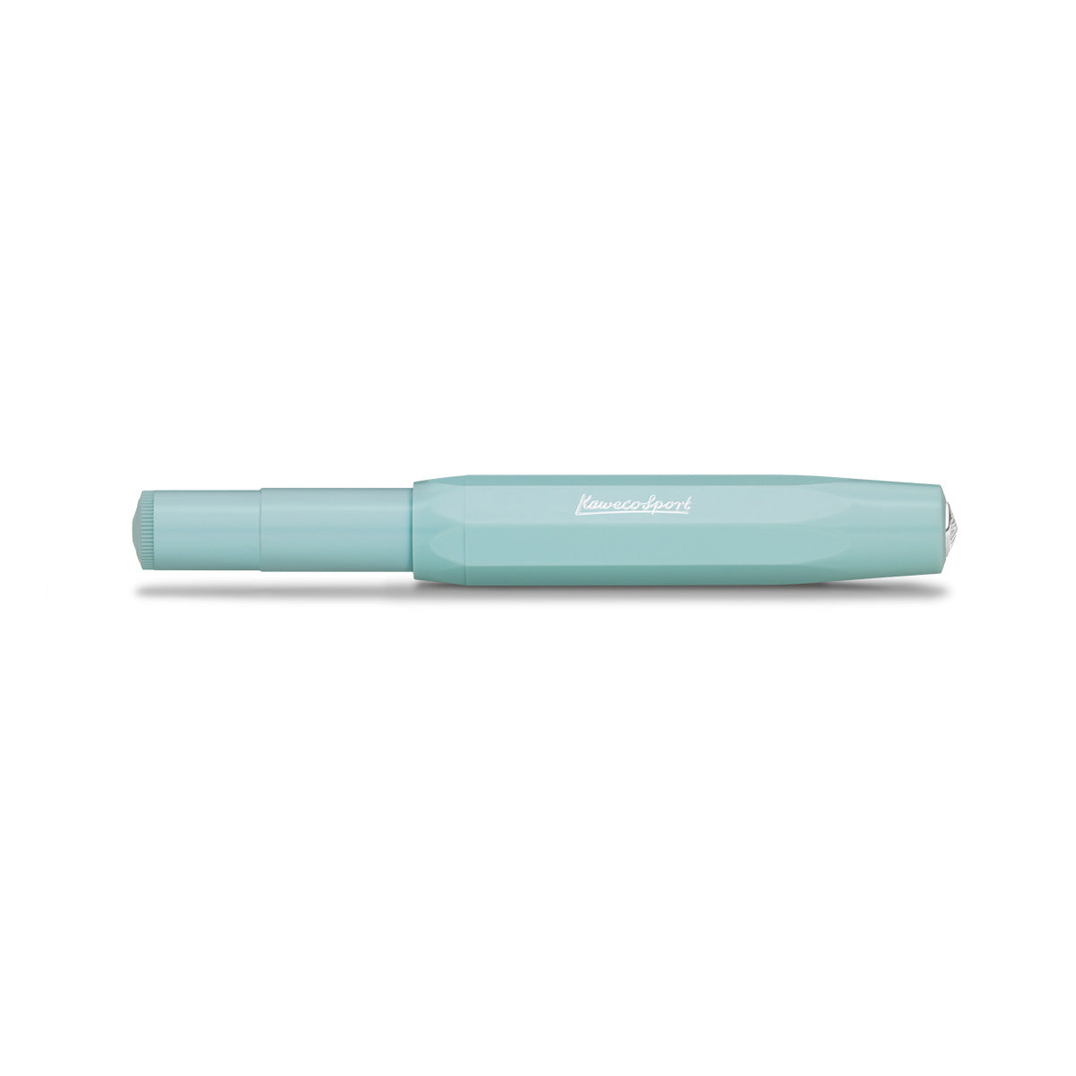 Capped mint blue fountain pen.