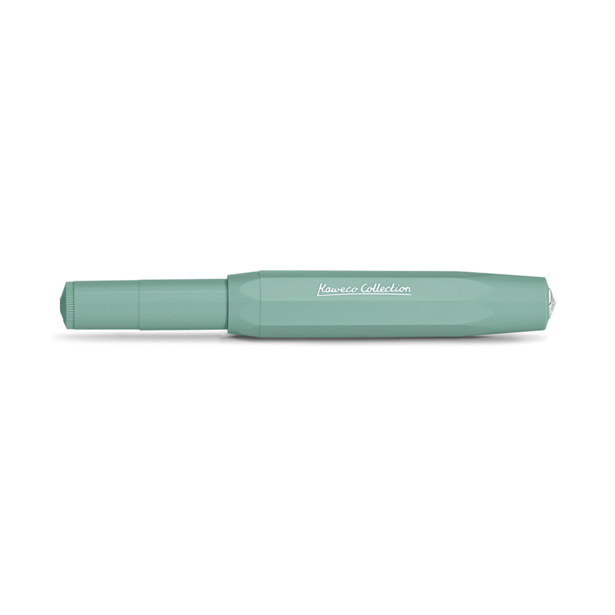 Capped sage green fountain pen