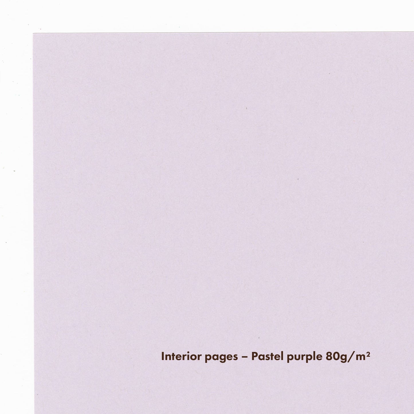 Pastel purple interior blank pages.