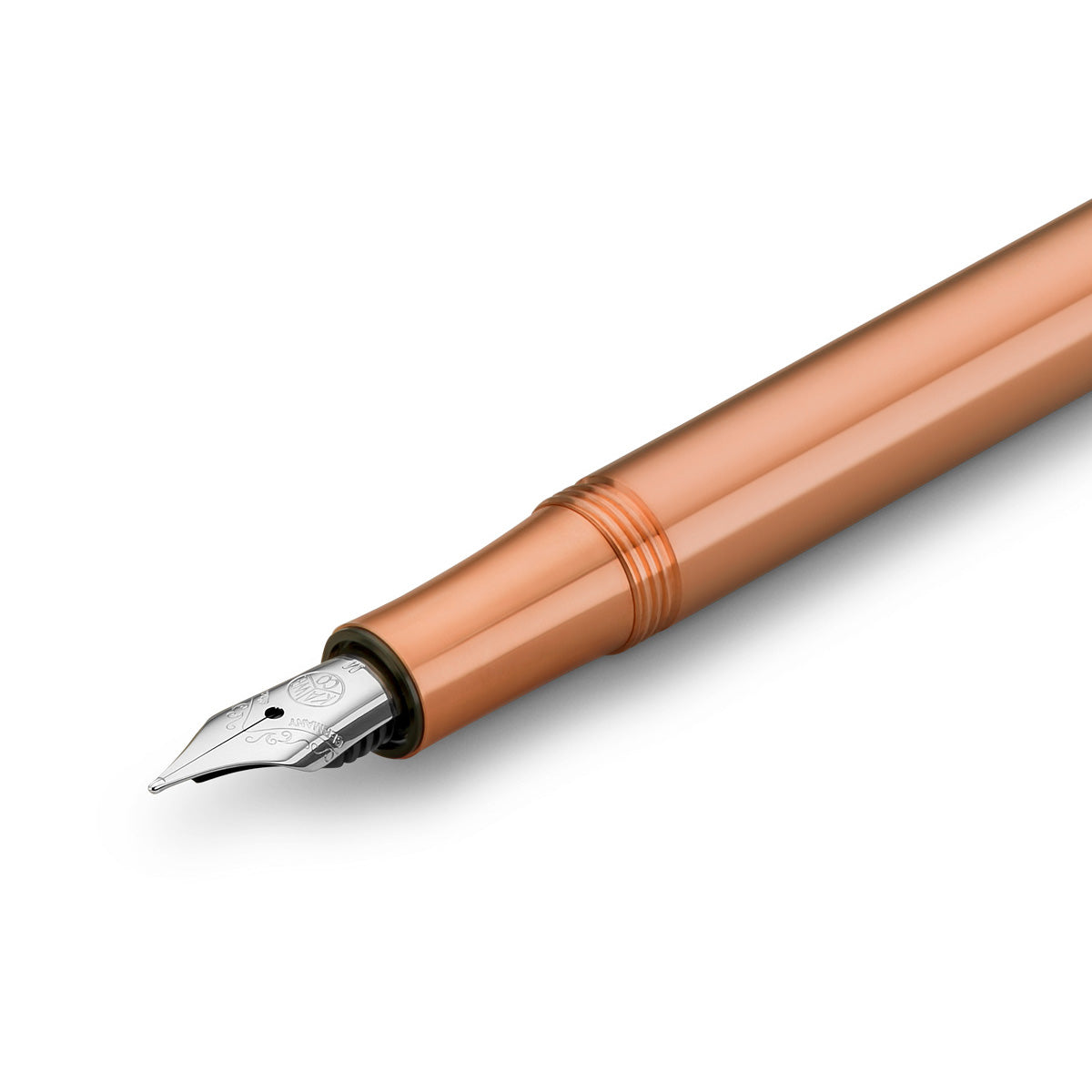 Medium silver nib copper fountain pen