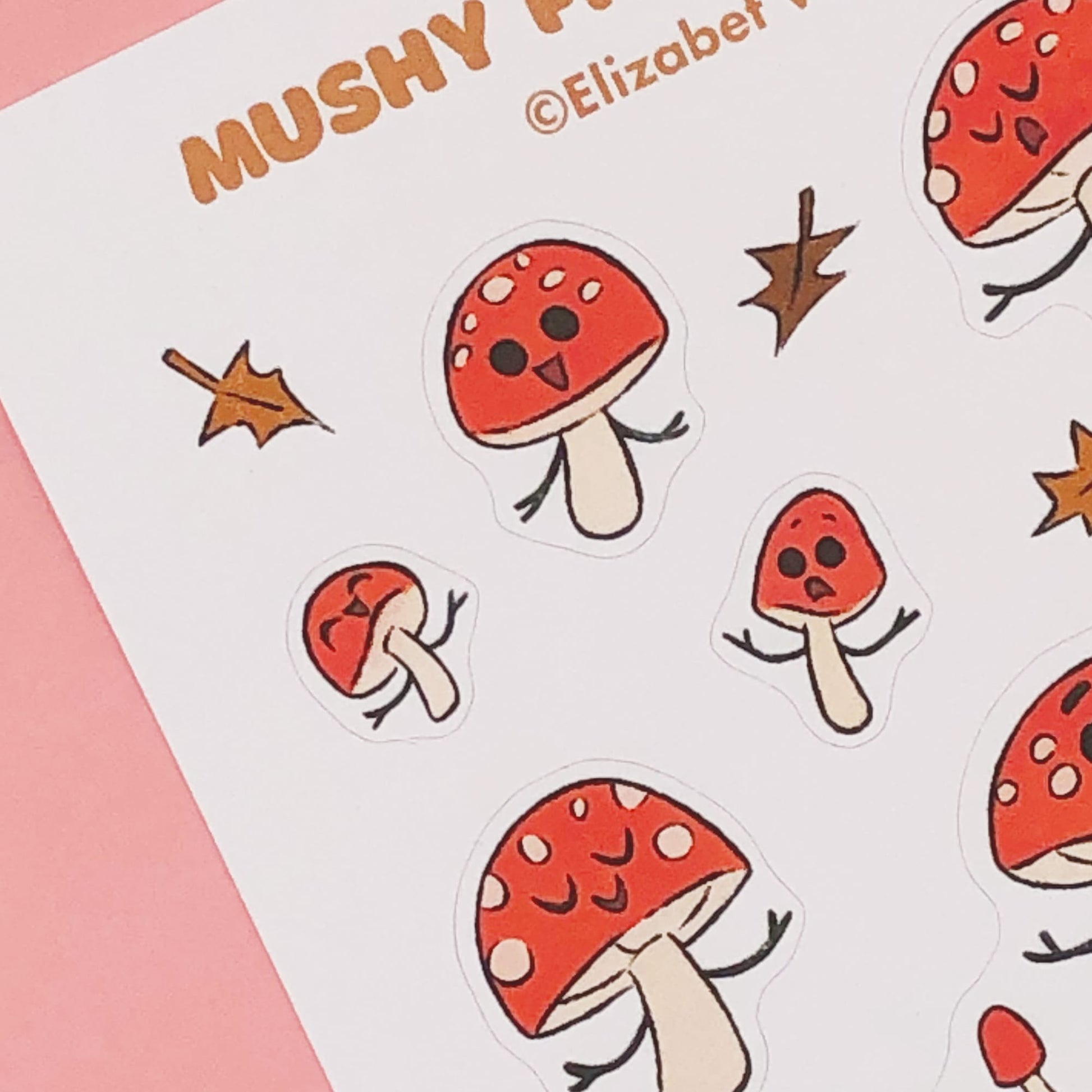Cute mushroom stickers art.
