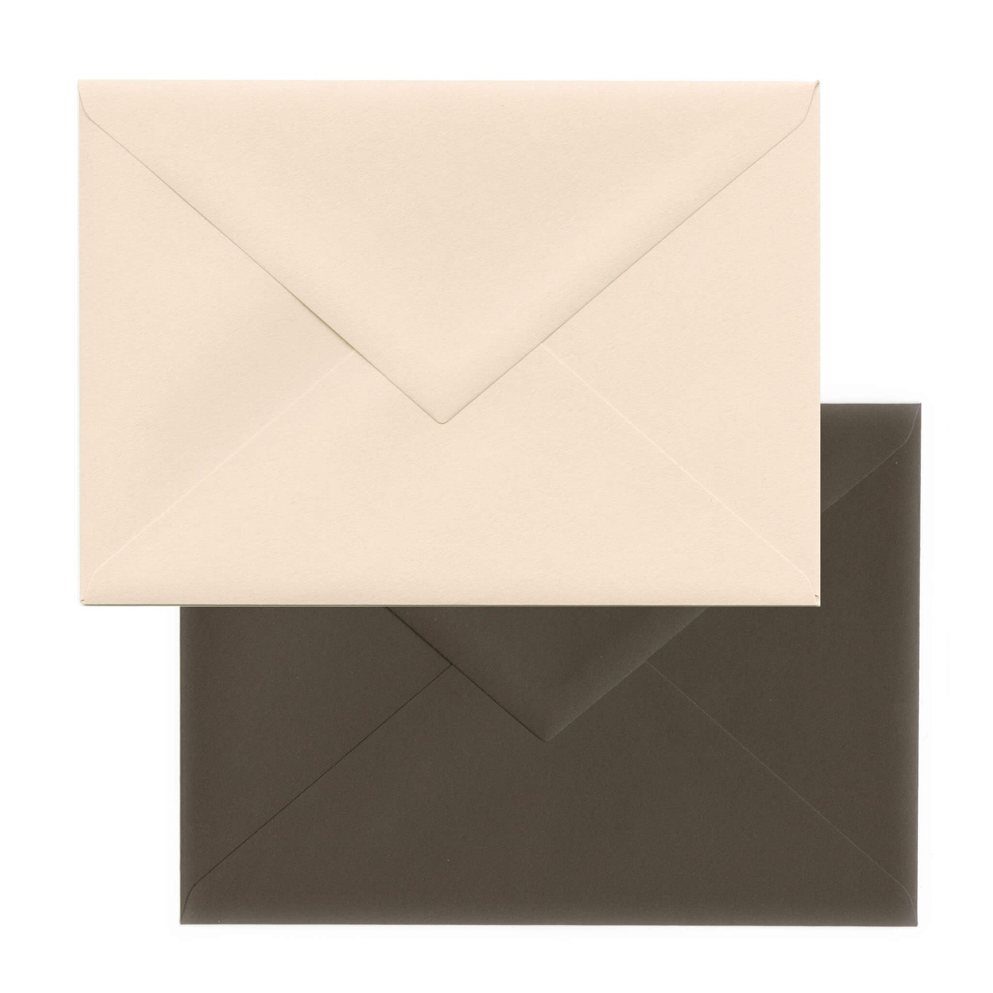 Two envelopes, with the beige one partially overlapping the brown one.