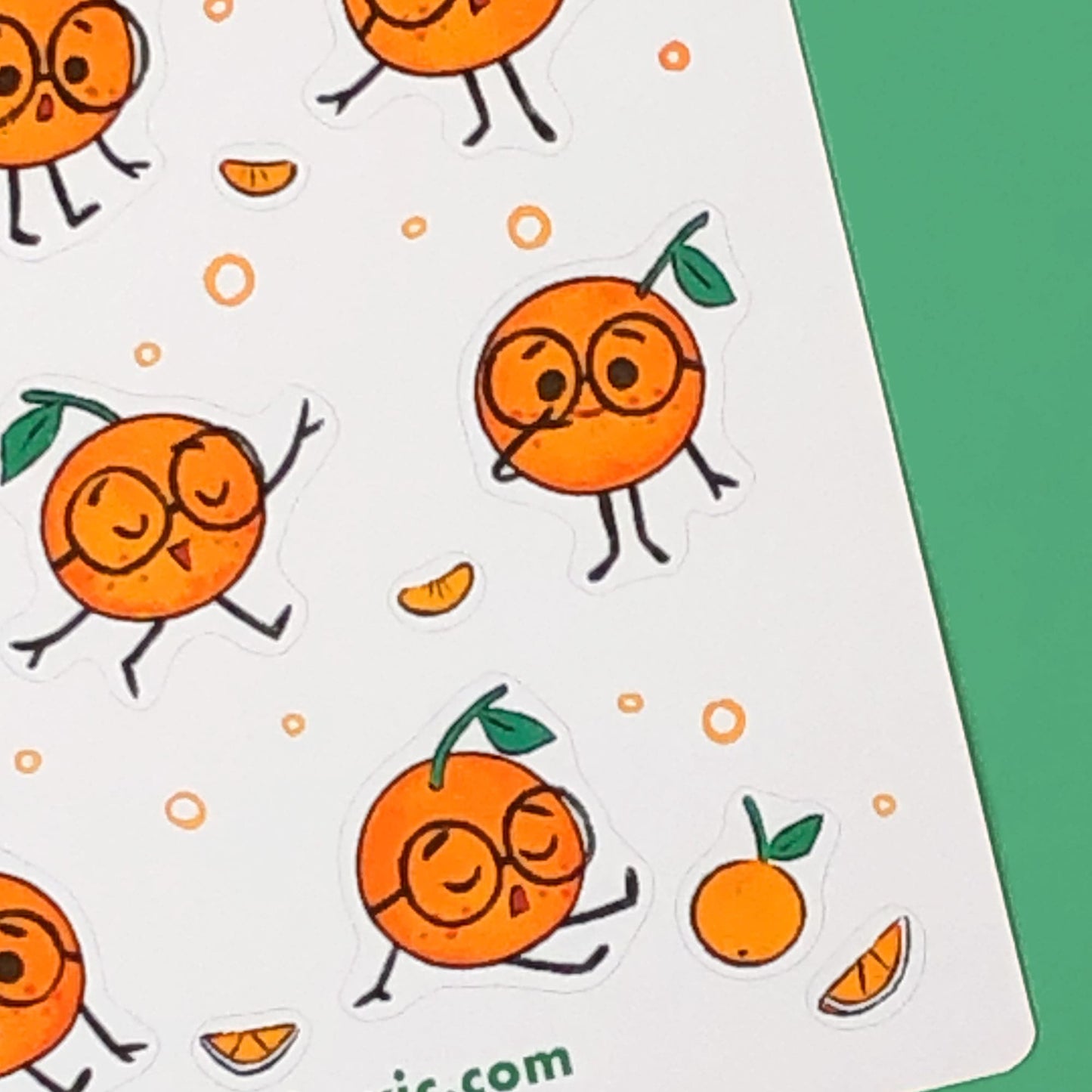 Whimsical fruity oranges stickers.