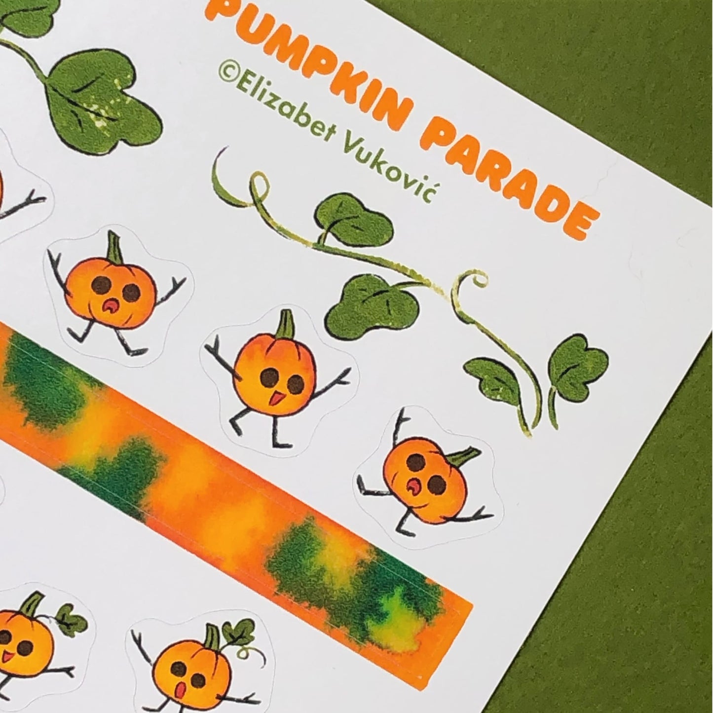Illustrated pumpkins stickers.