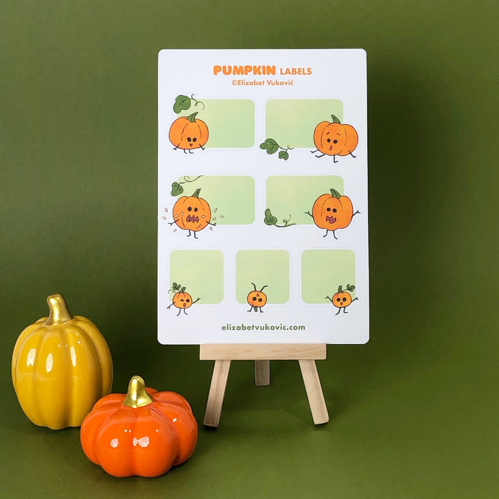 Square fall pumpkin labels.