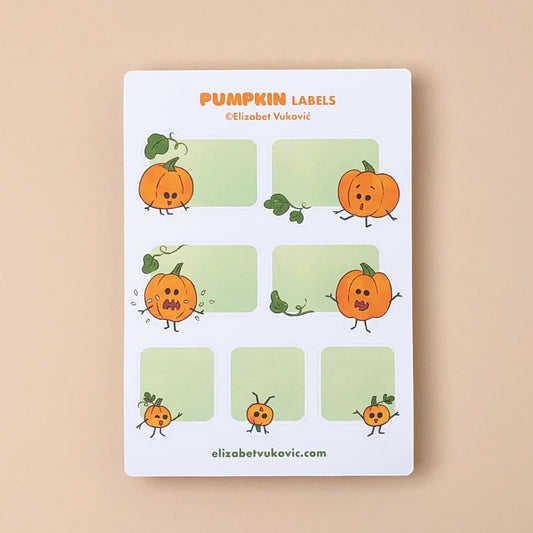 Illustrated Pumpkin Labels.
