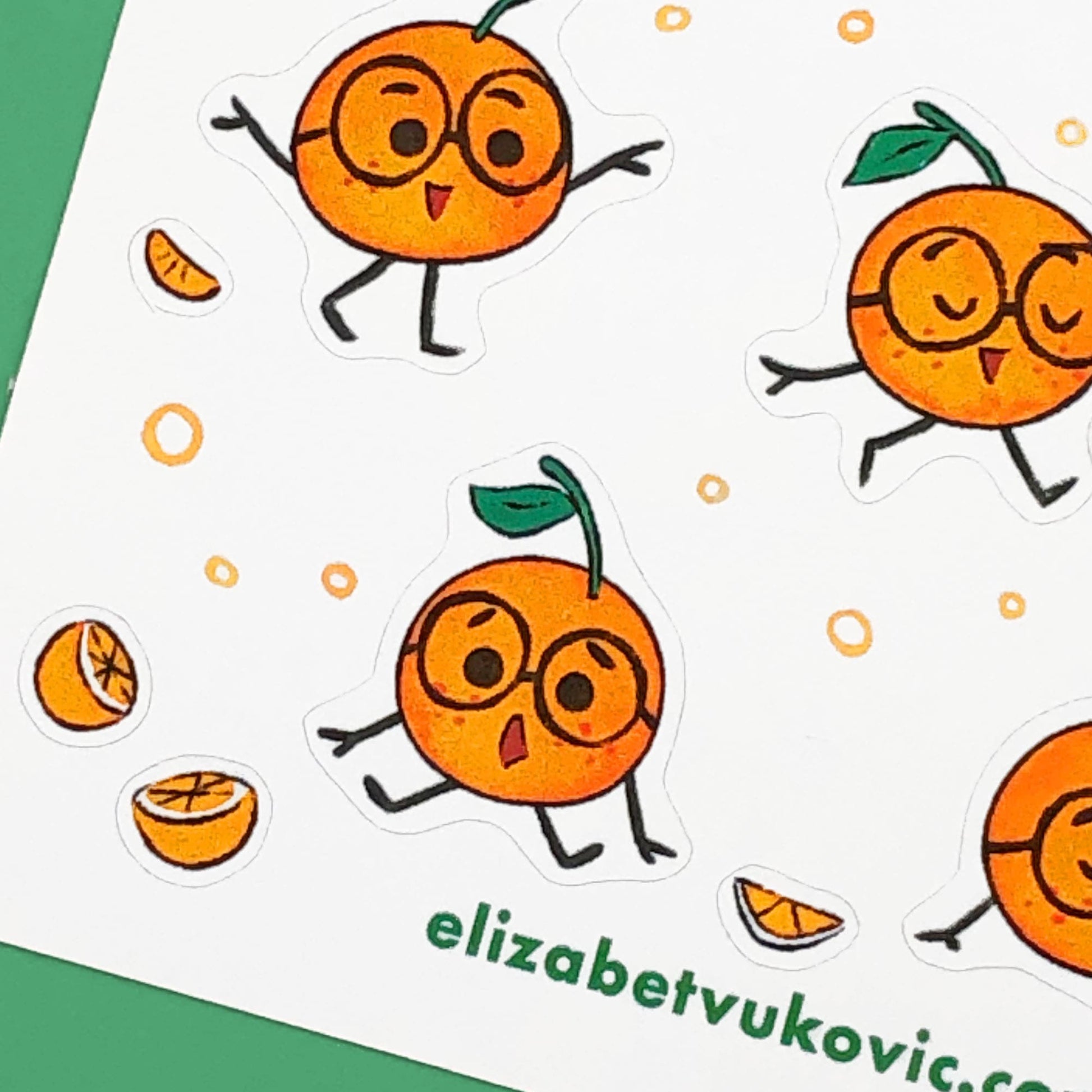 Cute citrus oranges stickers.